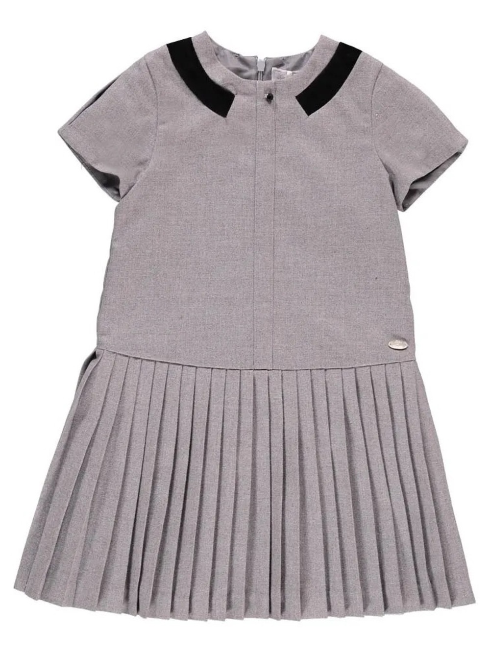 Tartine et Chocolat Pleated Dress, Heather Gray, 6Y
